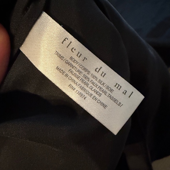 FLEUR DU MAL COWL NECK SLIP WITH PEARL TASSELS - Picture 8 of 8